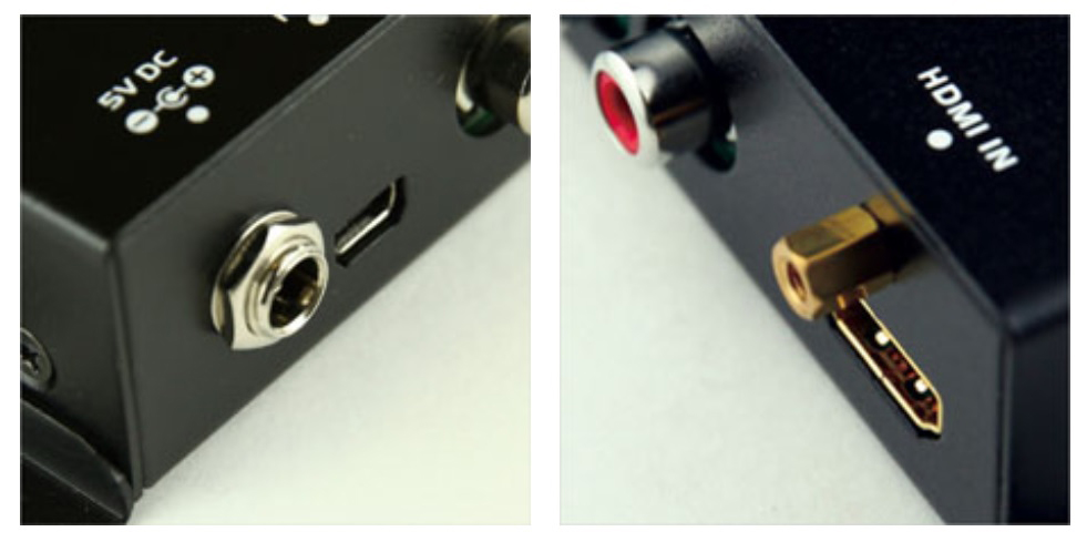 抜け防止ネジ式DCコネクタ採用し、HDMI端子はネジ留め機構に対応