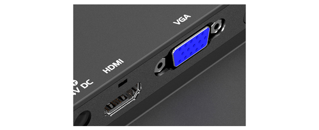 HDMI/ VGA/ ビデオ入力端子搭載